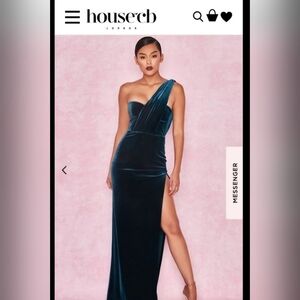 House Of CB Velvet Teal Maxi Dress